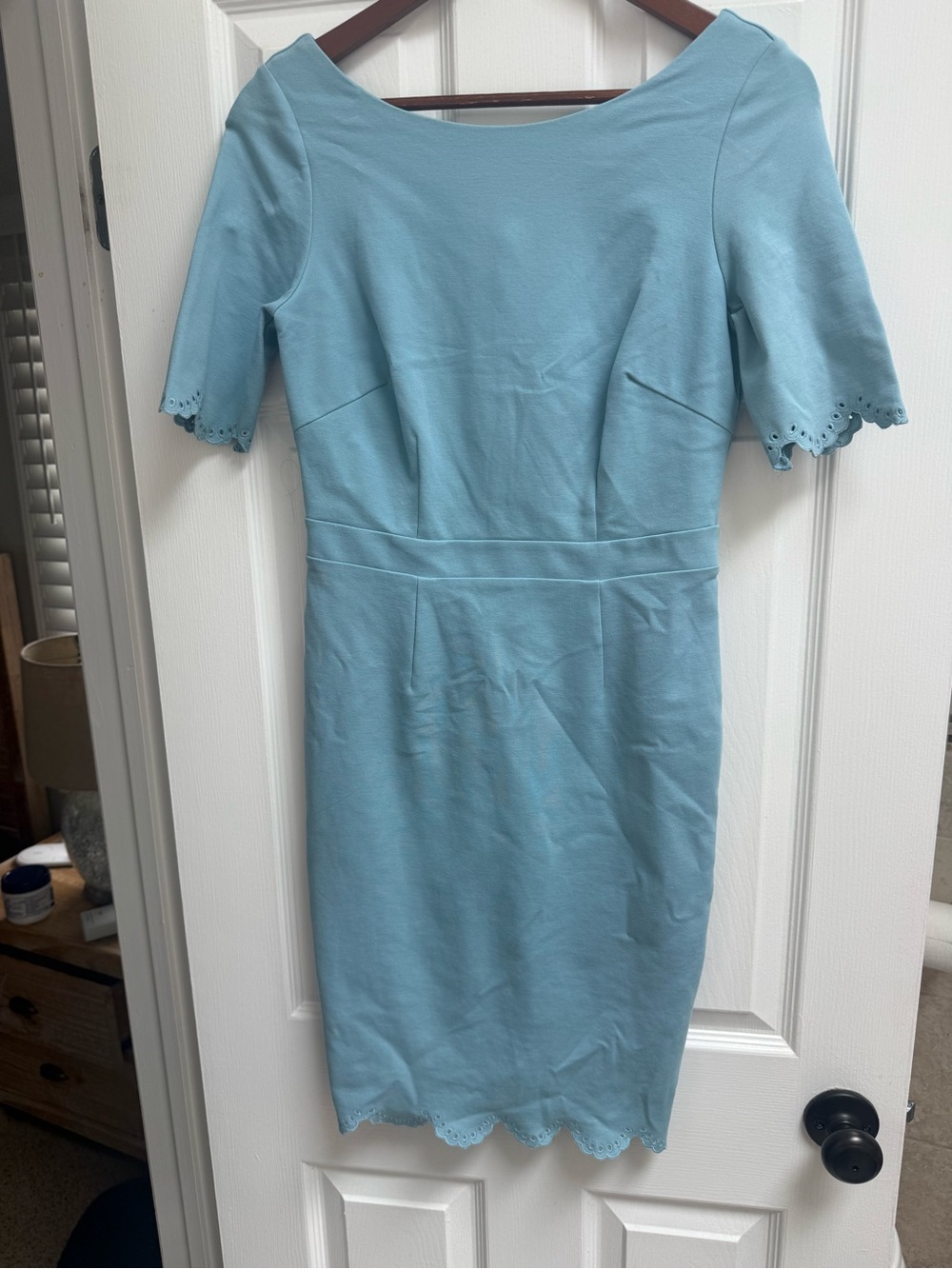 Boden Light Blue Scallop-Edge Dress